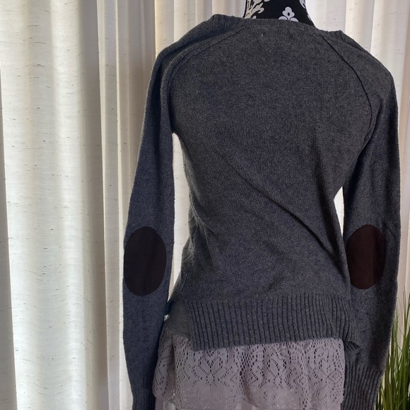 For the Republic gray sweater patched elbows. (Under dress not included) - Picture 3 of 5
